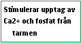 Text Box: Stimulerar upptag av Ca2+ och fosfat från tarmen